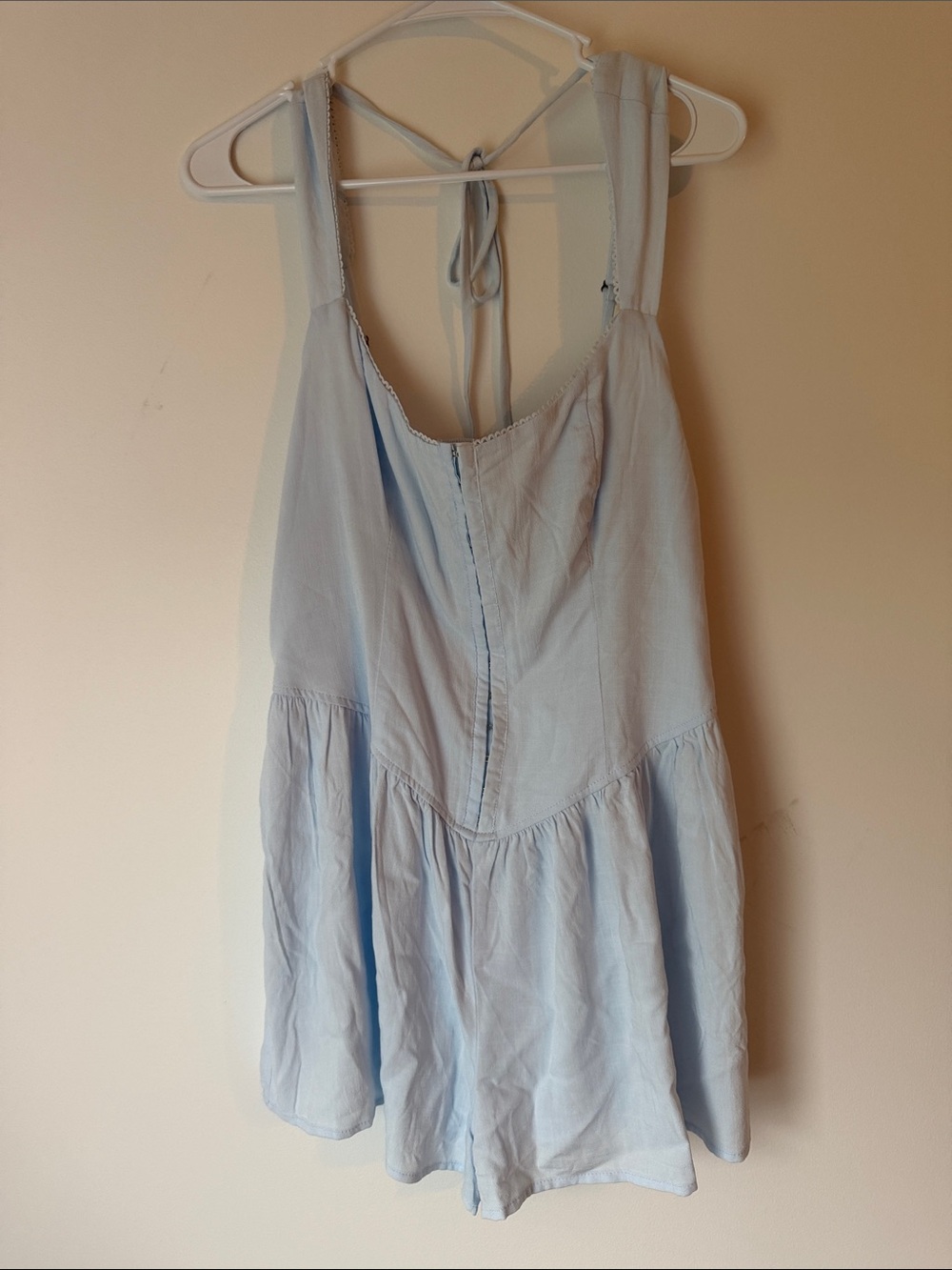 wild fable Light Blue Tiered Sleeveless Camisole romper